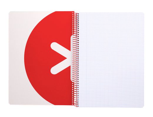 Cuaderno espiral liderpapel a4 antartik tapa dura 80h 90gr cuadro 4mm con margen color frambuesa