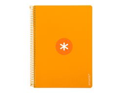 Cuaderno espiral liderpapel a4 antartik tapa dura 80h 90gr cuadro 4mm con margen color mostaza