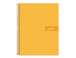 Cuaderno espiral liderpapel a4 crafty tapa forrada 80h 90 gr cuadro 4mm con margen color naranja