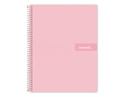 Cuaderno espiral liderpapel a4 crafty tapa forrada 80h 90 gr cuadro 4mm con margen color rosa