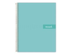 Cuaderno espiral liderpapel a4 crafty tapa forrada 80h 90 gr cuadro 4mm con margen color turquesa