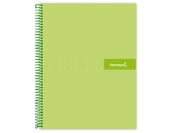 Cuaderno espiral liderpapel a4 crafty tapa forrada 80h 90 gr cuadro 4mm con margen color verde