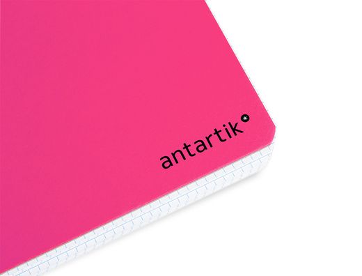 Cuaderno espiral liderpapel A4 micro antartik tapa dura 80h 90 gr cuadro 5mm sin bandas 4 taladros color rosa fluor.