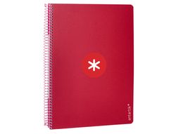 Cuaderno espiral liderpapel a4 micro antartik tapa dura 80h 100gr cuadro 5mm sin banda4 taladros color frambuesa