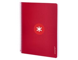 Cuaderno espiral liderpapel a4 micro antartik tapa dura 80h 100gr cuadro 5mm sin banda4 taladros color frambuesa