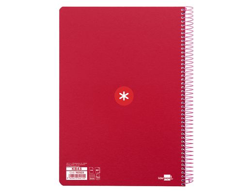 Cuaderno espiral liderpapel a4 micro antartik tapa dura 80h 100gr cuadro 5mm sin banda4 taladros color frambuesa