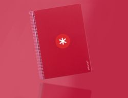 Cuaderno espiral liderpapel a4 micro antartik tapa dura 80h 100gr cuadro 5mm sin banda4 taladros color frambuesa