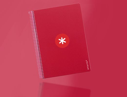 Cuaderno espiral liderpapel a4 micro antartik tapa dura 80h 100gr cuadro 5mm sin banda4 taladros color frambuesa