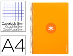 Cuaderno espiral liderpapel a4 micro antartik tapa dura 80h 100gr cuadro 5mm sin banda4 taladros color mostaza