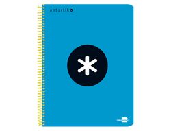 Cuaderno Espiral Liderpapel A4 Micro Antartik Tapa Forrada 120H 90 gr Cuadro5Mm 5 Bandas 4 Taladros Color Azul