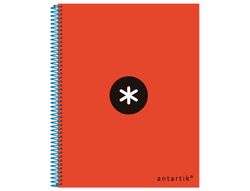 Cuaderno Espiral Liderpapel A4 Micro Antartik Tapa Forrada 120H 90 gr Cuadro5Mm 5 Bandas 4 Taladros Color Rojo