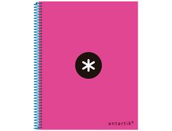 Cuaderno Espiral Liderpapel A4 Micro Antartik Tapa Forrada 120H 90 gr Cuadro5Mm 5 Bandas 4 Taladros Color Rosa