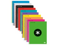 Cuaderno Espiral Liderpapel A4 Micro Antartik Tapa Forrada 120H 90 gr Cuadro5Mm 5 Bandas 4 Taladros Colores Surtidos S