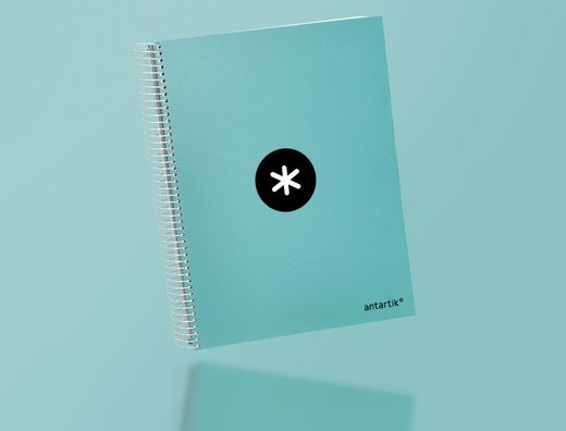 Cuaderno espiral liderpapel a4 micro antartik tapa forrada 120h 90 gr horizontal 5 banda4 taladores color menta