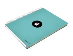 Cuaderno espiral liderpapel a4 micro antartik tapa forrada 120h 90 gr horizontal 5 banda4 taladores color menta