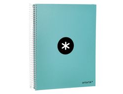 Cuaderno espiral liderpapel a4 micro antartik tapa forrada 120h 90 gr horizontal 5 banda4 taladores color menta