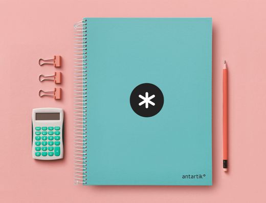 Cuaderno espiral liderpapel a4 micro antartik tapa forrada 120h 90 gr horizontal 5 banda4 taladores color menta