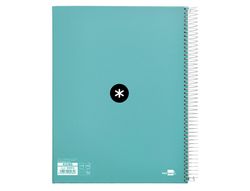 Cuaderno espiral liderpapel a4 micro antartik tapa forrada 120h 90 gr horizontal 5 banda4 taladores color menta