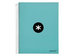Cuaderno espiral liderpapel a4 micro antartik tapa forrada 120h 90 gr horizontal 5 banda4 taladores color menta