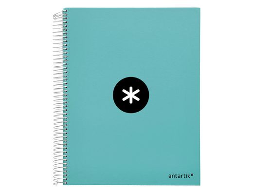 Cuaderno espiral liderpapel a4 micro antartik tapa forrada 120h 90 gr horizontal 5 banda4 taladores color menta