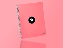 Cuaderno espiral liderpapel a4 micro antartik tapa forrada 120h 90 gr horizontal 5 banda4 taladors color coral