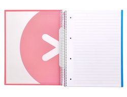 Cuaderno espiral liderpapel a4 micro antartik tapa forrada 120h 90 gr horizontal 5 banda4 taladors color coral