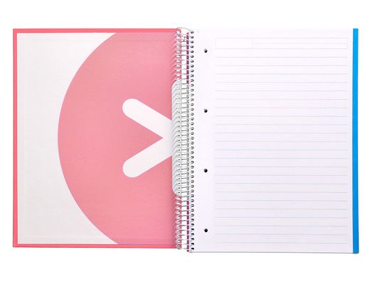 Cuaderno espiral liderpapel a4 micro antartik tapa forrada 120h 90 gr horizontal 5 banda4 taladors color coral