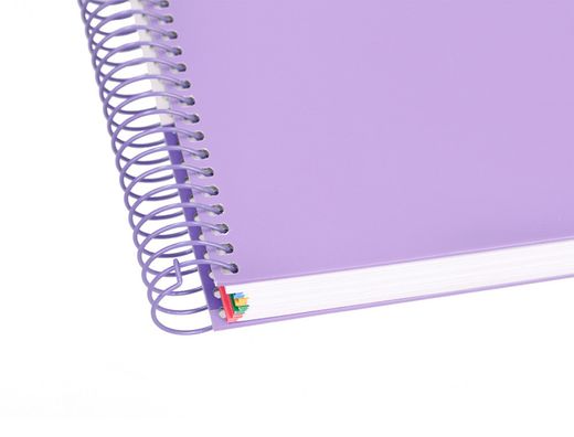 Cuaderno espiral liderpapel a4 micro antartik tapa forrada 120h 90 gr horizontal 5 banda4 taladros color lavanda