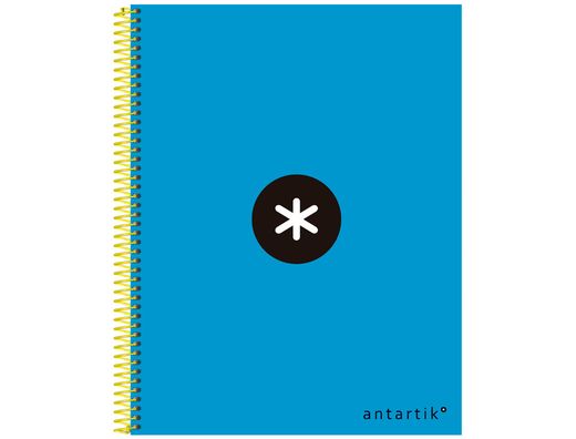 Cuaderno Espiral Liderpapel A4 Micro Antartik Tapa Forrada 120H 90 gr Horizontal 5 Bandas 4 Taladros Color Azul