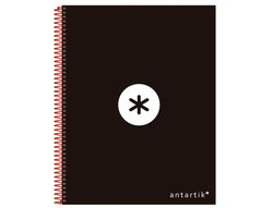 Cuaderno Espiral Liderpapel A4 Micro Antartik Tapa Forrada 120H 90 gr Horizontal 5 Bandas 4 Taladros Color Negro