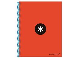 Cuaderno Espiral Liderpapel A4 Micro Antartik Tapa Forrada 120H 90 gr Horizontal 5 Bandas 4 Taladros Color Rojo