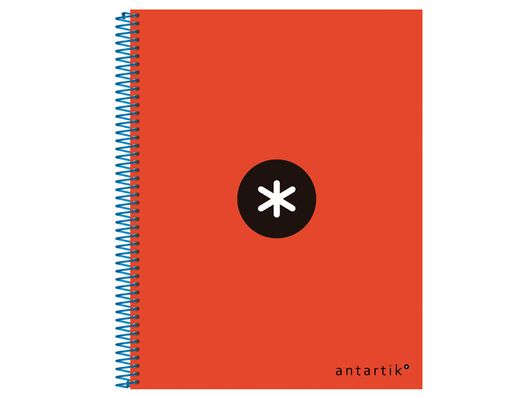 Cuaderno Espiral Liderpapel A4 Micro Antartik Tapa Forrada 120H 90 gr Horizontal 5 Bandas 4 Taladros Color Rojo