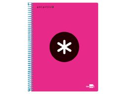 Cuaderno Espiral Liderpapel A4 Micro Antartik Tapa Forrada 120H 90 gr Horizontal 5 Bandas 4 Taladros Color Rosa