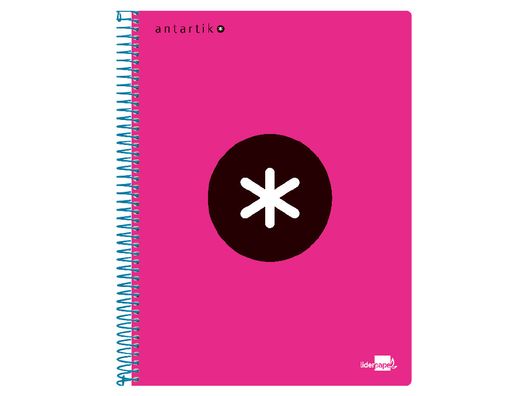 Cuaderno Espiral Liderpapel A4 Micro Antartik Tapa Forrada 120H 90 gr Horizontal 5 Bandas 4 Taladros Color Rosa