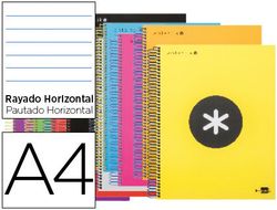 Cuaderno Espiral Liderpapel A4 Micro Antartik Tapa Forrada 120H 90 gr Horizontal 5 Bandas 4 Taladros Colores Surt
