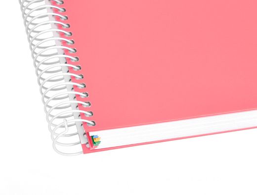 Cuaderno espiral liderpapel a4 micro antartik tapa forrada 120h 90 gr liso 5 bandas 4 taladros color coral