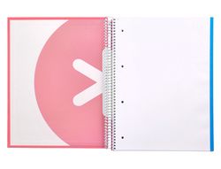 Cuaderno espiral liderpapel a4 micro antartik tapa forrada 120h 90 gr liso 5 bandas 4 taladros color coral