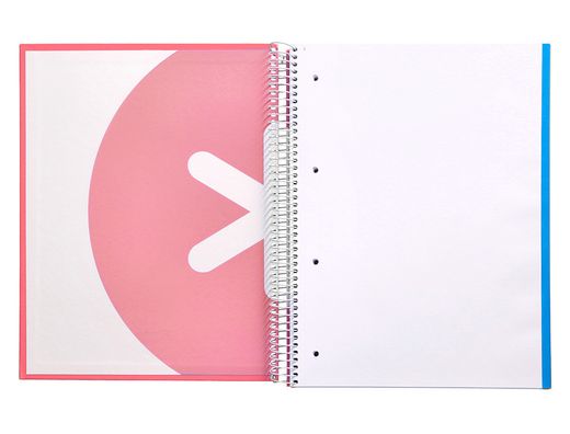 Cuaderno espiral liderpapel a4 micro antartik tapa forrada 120h 90 gr liso 5 bandas 4 taladros color coral