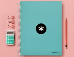Cuaderno espiral liderpapel a4 micro antartik tapa forrada 120h 90 gr liso 5 bandas 4 taladros color menta