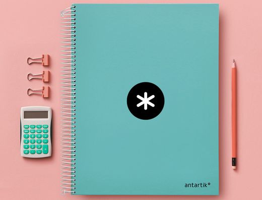 Cuaderno espiral liderpapel a4 micro antartik tapa forrada 120h 90 gr liso 5 bandas 4 taladros color menta