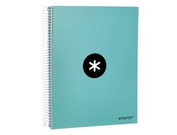 Cuaderno espiral liderpapel a4 micro antartik tapa forrada 120h 90 gr liso 5 bandas 4 taladros color menta
