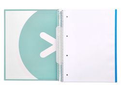 Cuaderno espiral liderpapel a4 micro antartik tapa forrada 120h 90 gr liso 5 bandas 4 taladros color menta