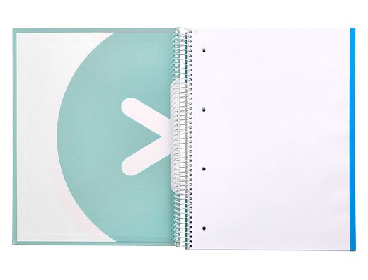 Cuaderno espiral liderpapel a4 micro antartik tapa forrada 120h 90 gr liso 5 bandas 4 taladros color menta