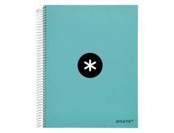 Cuaderno espiral liderpapel a4 micro antartik tapa forrada 120h 90 gr liso 5 bandas 4 taladros color menta