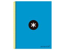 Cuaderno Espiral Liderpapel A4 Micro Antartik Tapa Forrada 120H 90 gr Liso con Bandas 4 Taladros Color Azul