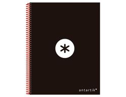 Cuaderno Espiral Liderpapel A4 Micro Antartik Tapa Forrada 120H 90 gr Liso con Bandas 4 Taladros Color Negro