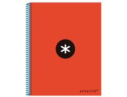 Cuaderno Espiral Liderpapel A4 Micro Antartik Tapa Forrada 120H 90 gr Liso con Bandas 4 Taladros Color Rojo