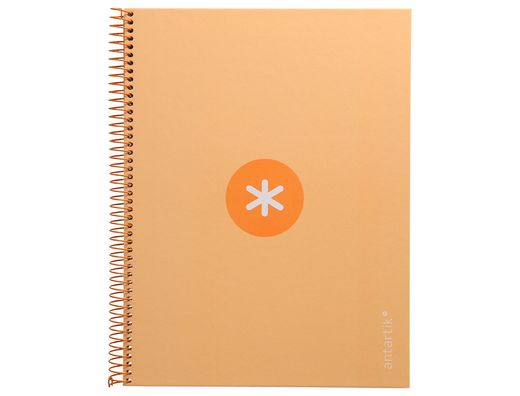 Cuaderno espiral liderpapel a4 micro antartik tapa forrada 80h 90 gr cuadro 5mm 1 banda 4 taladros amarillo cl