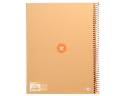 Cuaderno espiral liderpapel a4 micro antartik tapa forrada 80h 90 gr cuadro 5mm 1 banda 4 taladros amarillo cl