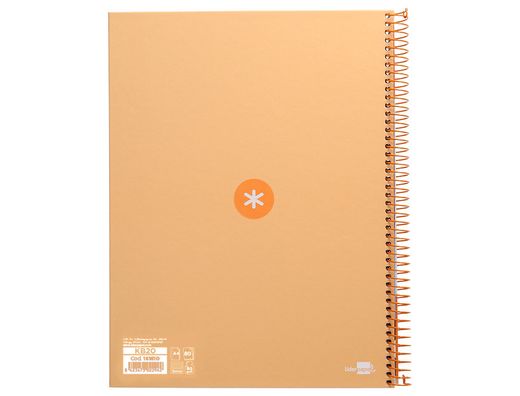 Cuaderno espiral liderpapel a4 micro antartik tapa forrada 80h 90 gr cuadro 5mm 1 banda 4 taladros amarillo cl